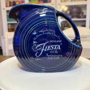 Fiesta 60th Anniversary Cobalt Large Disc Pitcher